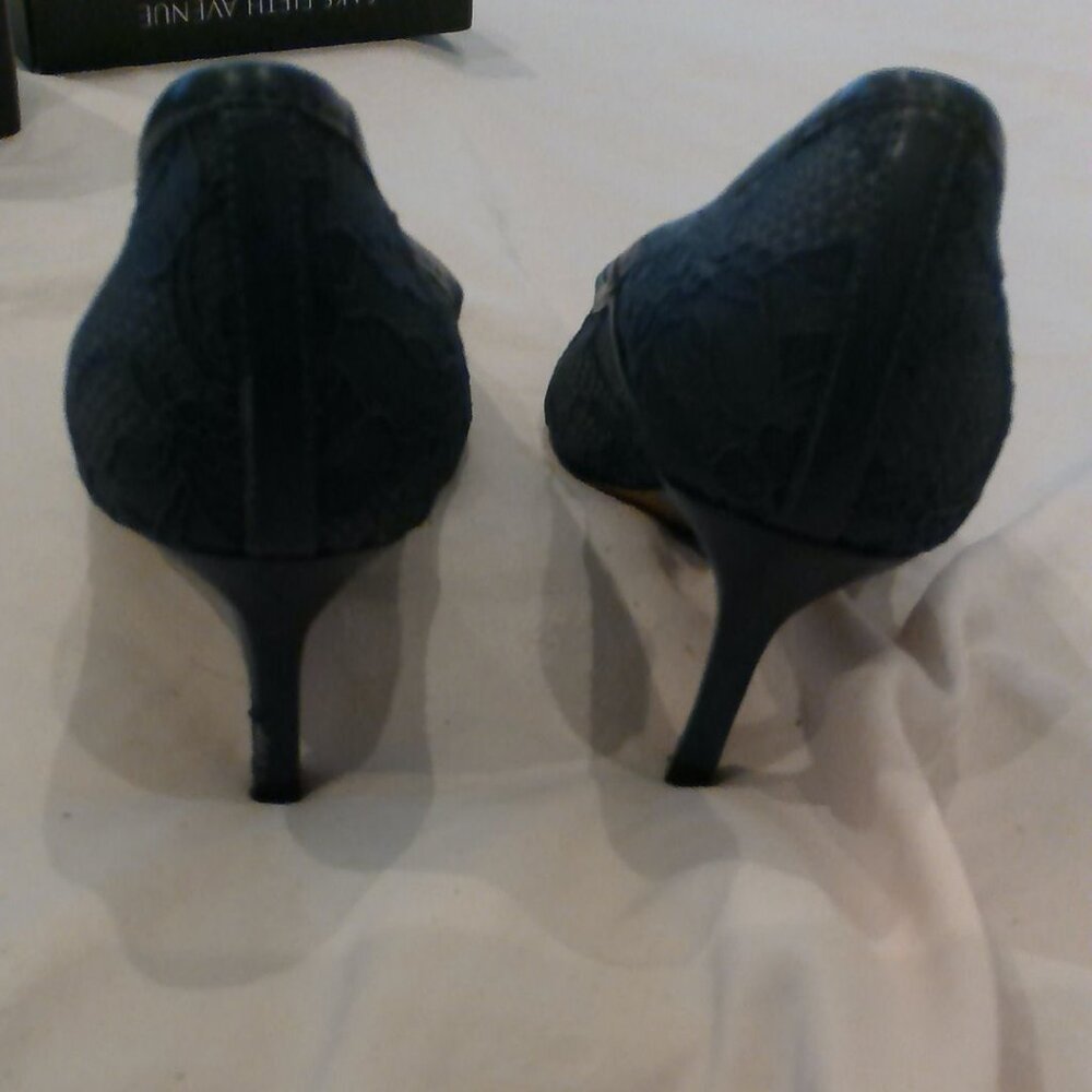 Lace Heel in Petrol Navy from Saks Fith Avenue  Size 8
